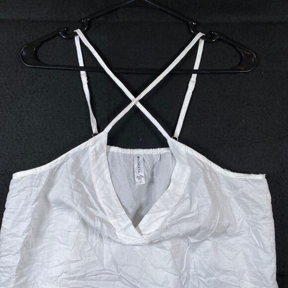 Athleta Womens Shirt White Breezy Tank Top Sleeveless VNeck 100% Cotton Large - Picture 2 of 12